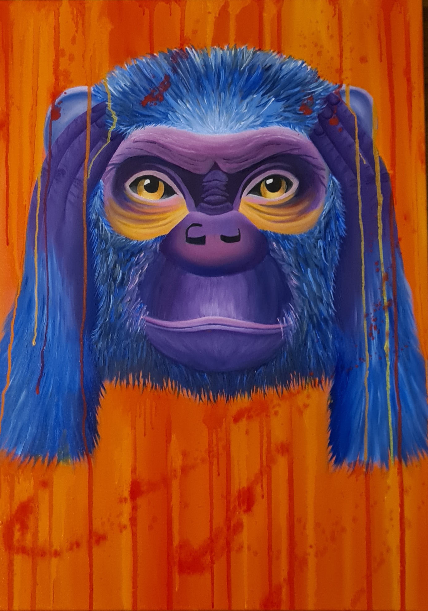 Unbothered Monkeys, part 1-3 (2 of 3) - Oil on canvas by Sedef Ünlü